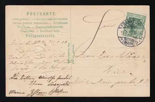 Ornament Gold Aquarellfarben Glückwunsch zum Geburtstag Frankfurt 19.1.1910