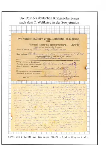 Kriegsgefangenenpost Karpinsk Lager7504/ 6  Ljalja nach Hechenwang, 2.8.1949