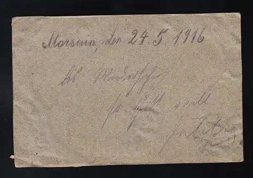 Frohe Ostern, Küken im Korb und Schmetterling Weide flechten, Morsain 24.5.1916