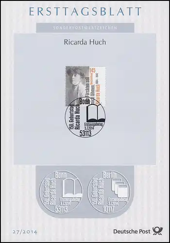 ETB 27/2014 Ricarda Huch, Philosophin