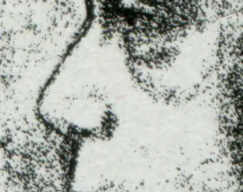 1855 Europa 100 Pf mit Doppel-PLF verdicktes U und roter Strich, Feld 6 **