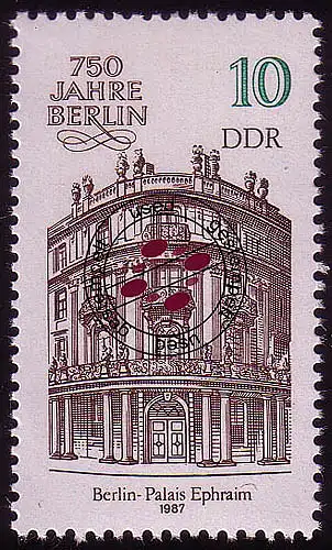 3075 Berlin 10 Pf 1986 Palais Ephraim aus Kleinbogen O