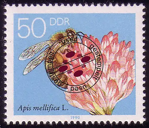 3298 L'abeille 50 Pf Trèfle rouge O