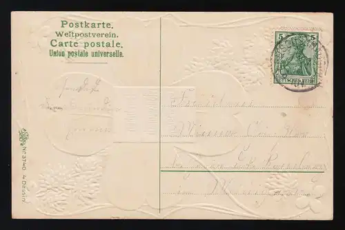Trèfle Fleurs ornement Félicitations anniversaire, Ritchenhausen 19.7.1910