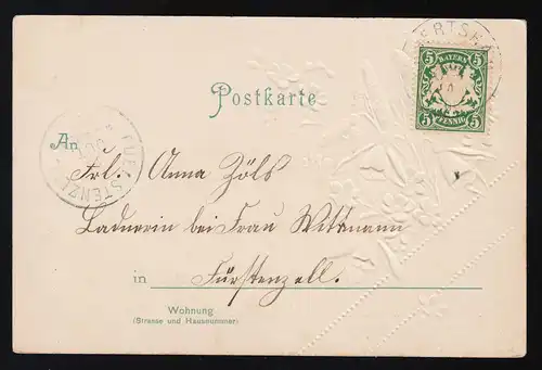 Autruche Herbe Élivier Fleurs rose blanc bleu jaune Emertsham/Fürstenzell 14.10.1900