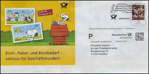 Plusbrief Dialogpost Tausendgüldenkraut 28 Cent: Snoopy Peaunuts 2018