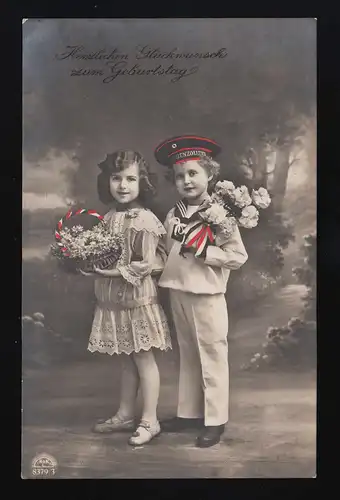 Enfants Matrose Bonnet Couleurs Riche Félicitations anniversaire, vert remte 31.7.1901