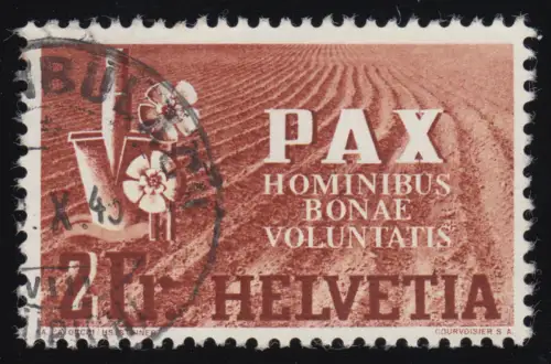 456 Waffenstillstand PAX sauber gezähnte bedarfsgestempelte Marke Okt 1945