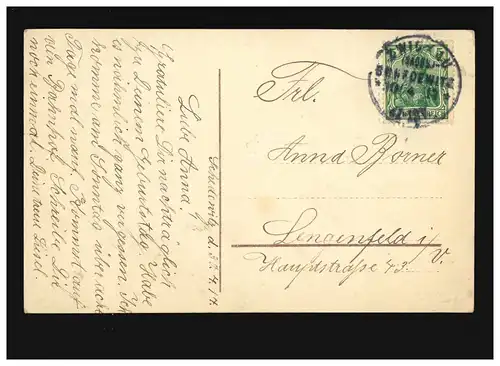 AK Frauen: Frau mit Brief Blumenstrauß Glückwunsch Geburtstag, Zwickau 30.4.1917