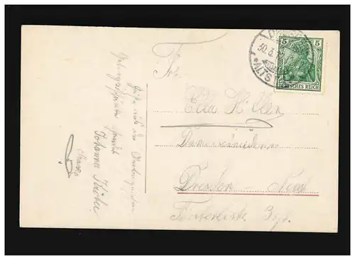 AK Frauen: Frau mit Locken und Schleife, Gefall ich Dir?, Dresden 30.03.1912