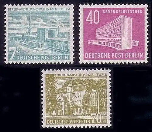 121-123 Bâtiments de Berlin 1954, 3 valeurs - ensemble frais de port **