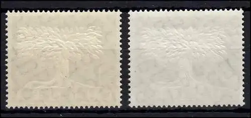 294 Europe 1958 avec filigrane 5 - set de caoutchouc jaunâtre et blanche **