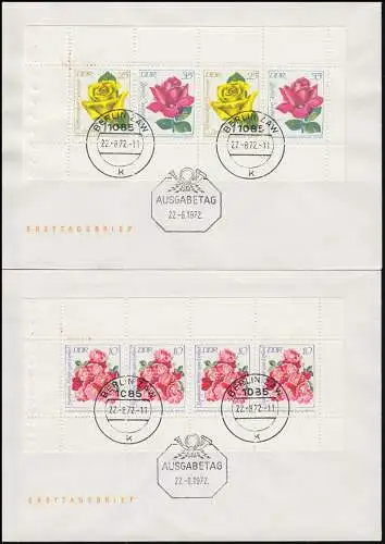 HBl. 14A et BBl 15A Salon des roses-Plaques de maison sur Blanco-FDC BERLIN ZAW