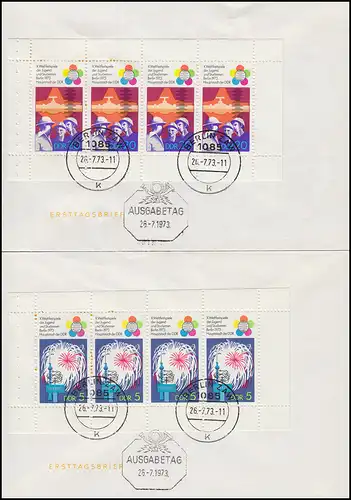 HBl. 16A et UBl 17A Festivals du monde - Feuilles de feuillet sur Blanco-FDC BERLIN ZAW