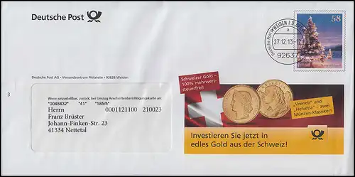 Plusbrief B 131 Winterstimmung 58 Cent Investieren Sie in Gold WEIDEN 27.12.2013