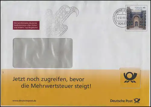 Plusbrief B 130 Ischtar-Tor 145 - Bevor die Mehrwertsteuer steigt WEIDEN 2.12.13