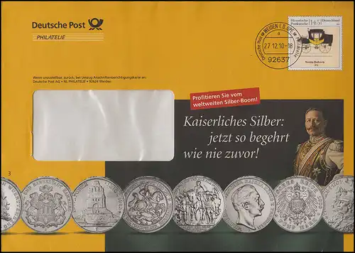 Lettre en plus F 517 Carrosse - Argent Impérial WEIDEN 27.12.2010