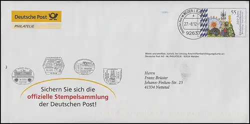 Plusbrief F 614 Gäubodenvolksfest - Offizielle Stempelsammlung WEIDEN 27.8.2012