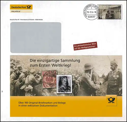 Lettre de plus F 678 Rachel Hirsch 145 centimes Collection Première Guerre mondiale WEIDEN 19.5.14