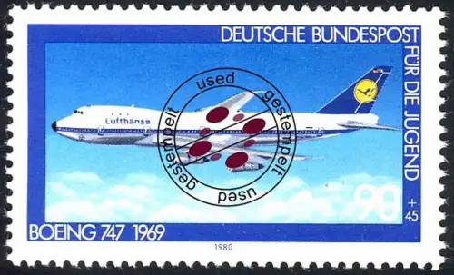 1043 Jugend Luftfahrt 90+45 Pf O gestempelt