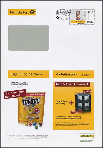 Plusbrief EAI B 88/3 Dialogpost Frauenportrait 79 Cent Peanut Tinte & Toner 2016