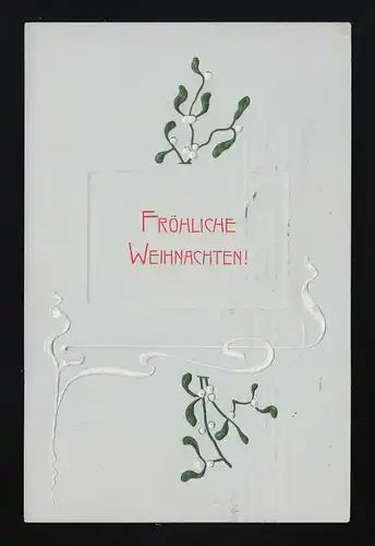 Weiße Mispel + Band Fröhliche Weihnachten, Hamburg /Frankfurt 23. + 24.12.1905
