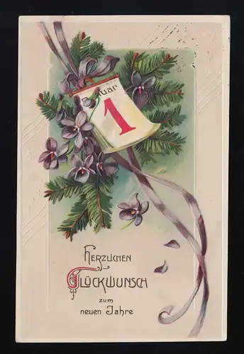 Veilchen Bänder Neujahr Zensurstempelt Bentheim geprüft zu befördern, 30.12.1915