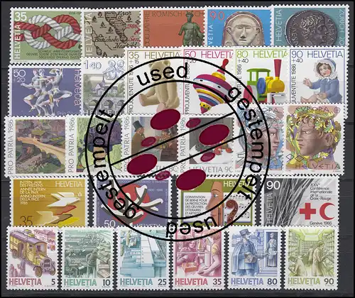 1308-1334 Suisse-Niveau 1986 complet, cacheté