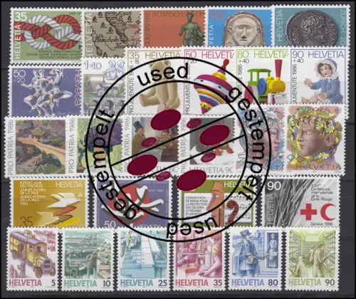 1308-1334 Suisse-Niveau 1986 complet, cacheté