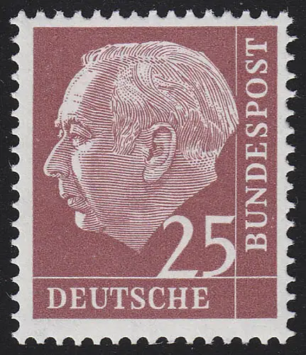 186x Ww Heuss 25 Pf caoutchouc lisse ** frais