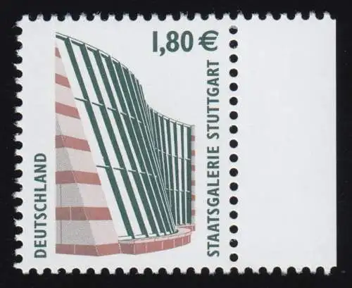 2313 SWK 1,80 Euro Staatsgalerie, Bogenmarke postfrisch **