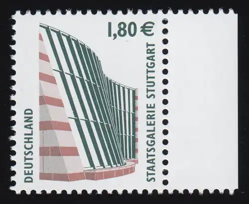 2313 SWK 1,80 Euro Staatsgalerie, Bogenmarke **