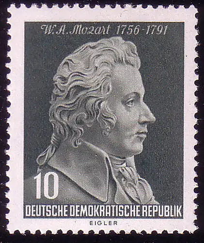 510 Wolfgang Amadeus Mozart 10 Pf ** post-fraîchissement