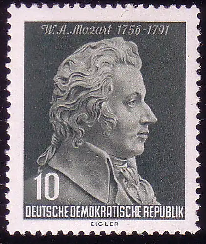510 Wolfgang Amadeus Mozart 10 Pf ** postfrisch