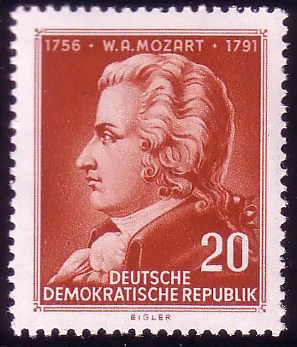 511 Wolfgang Amadeus Mozart 20 Pf ** post-fraîchissement