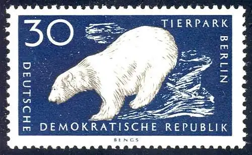 556 Tierpark 30 Pf Eisbär ** postfrisch