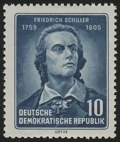 465A Friedrich Schiller 10 Pf, dense, ** post-fraîchissement
