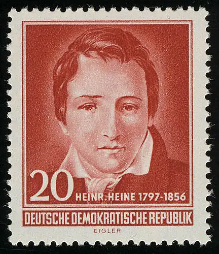 517 YII Heinrich Heine 20 Pf Wz.2 Yll ** frais de port