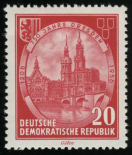 525 YI Dresden 20 Pf Wz.2 Yl ** post-fraîchissement