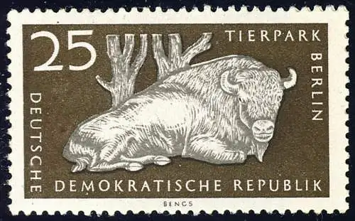 555 Tierpark 25 Pf Wisent ** postfrisch