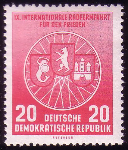 522 Course cycliste pour la paix 20 Pf ** post-fraîchissement