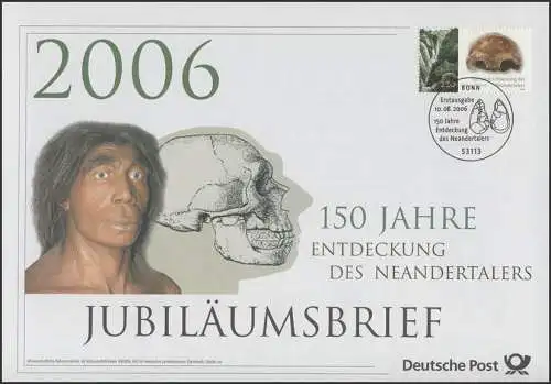2553 Archäologie & 150 Jahre Entdeckung des Neandertalers 2006 - Jubiläumsbrief
