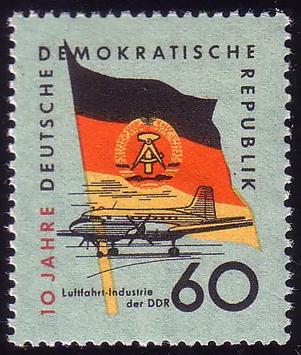 729 10 ans DDR Vol de passagers 60 Pf ** post-fraîchissement