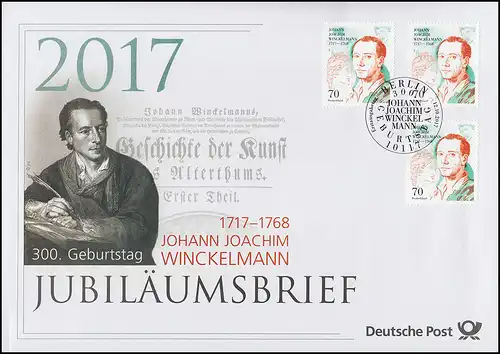 3338 300. Geburtstag von Johann J. Winckelmann 2017 Jubiläumsbrief