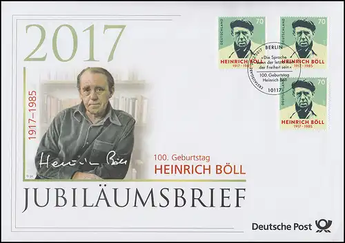 3350 100e anniversaire Heinrich Böll écrivain 2017 Lettre d'anniversaire