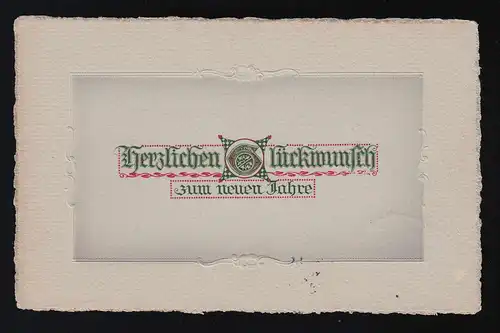 Grüne Schrift Herzlichen Glückwunsch zum neuen Jahr Ornamente, Olpe 1.1.1912