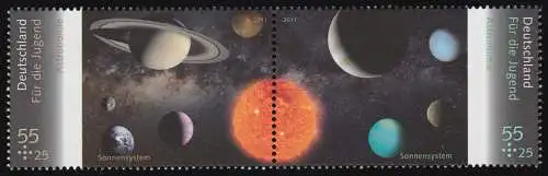 2884-2885 Jeunesse: Astronomie-Compresse Système solaire 2011, **