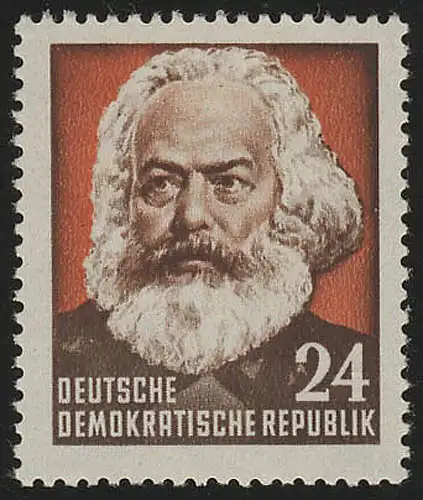 349 I YII Karl Marx 24 Pf Wz.2 Y II ** frais de port