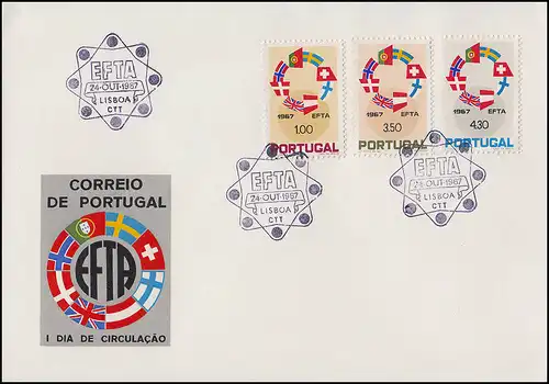 Portugal 1043-1045 AELE zone de libre-échange 1967 - Taux sur les bijoux FDC 24.10.67