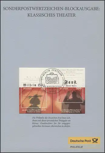 Treuegabe der Post A5: Block 65 Klassisches Theater ESSt Berlin 2004